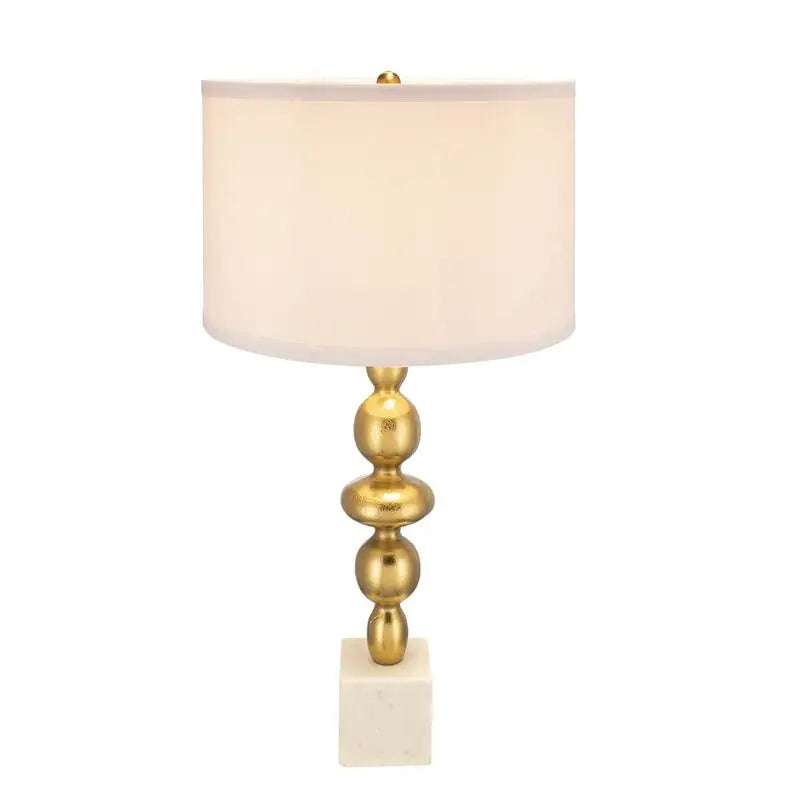 Gold and White Table Lamp with Round Four Tier Body, Assembly Required, 15"x29.5", Perfect for Home Decor or Office Lighting