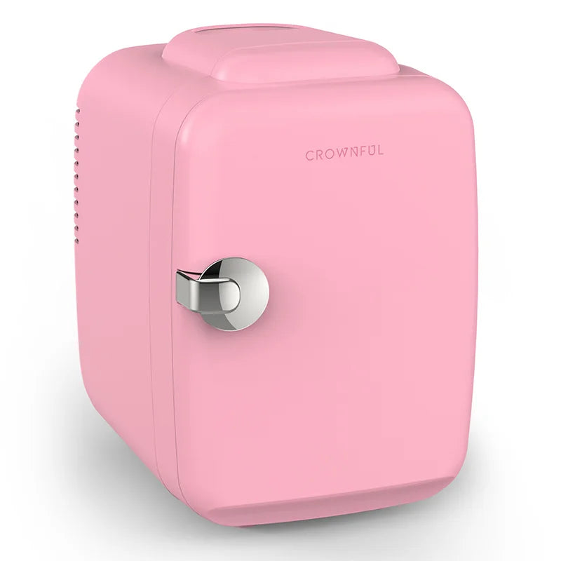 Crownful 4L Mini Fridge 110V 220V Beauty Makeup Skincare Refrigerator AC/DC Heated Cooling Beauty Refrigerator Car Mini Fridge