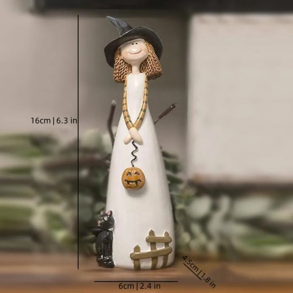 1/3pcs Halloween Witch Figurines And Statues Home Decor Resin Witches Cute Elf Sculpture