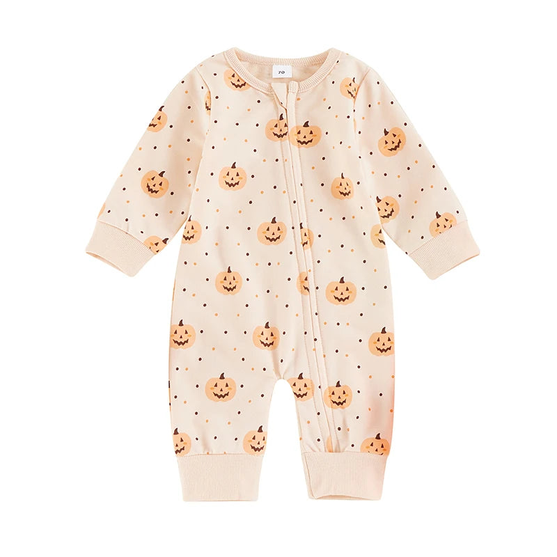 Infant Halloween Costume Long Sleeve Crew Neck Ghost Stripes Print  Toddler Outfit for Newborns