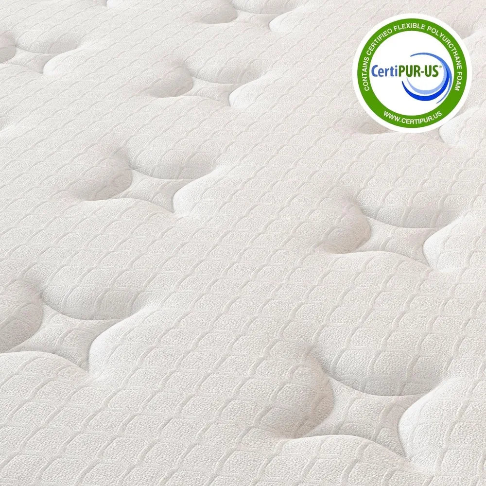 King Size Mattress, 12 Inch King Mattress in a Box, Individually Pocketed Springs, Pressure Relief, Motion Isolation, Provides