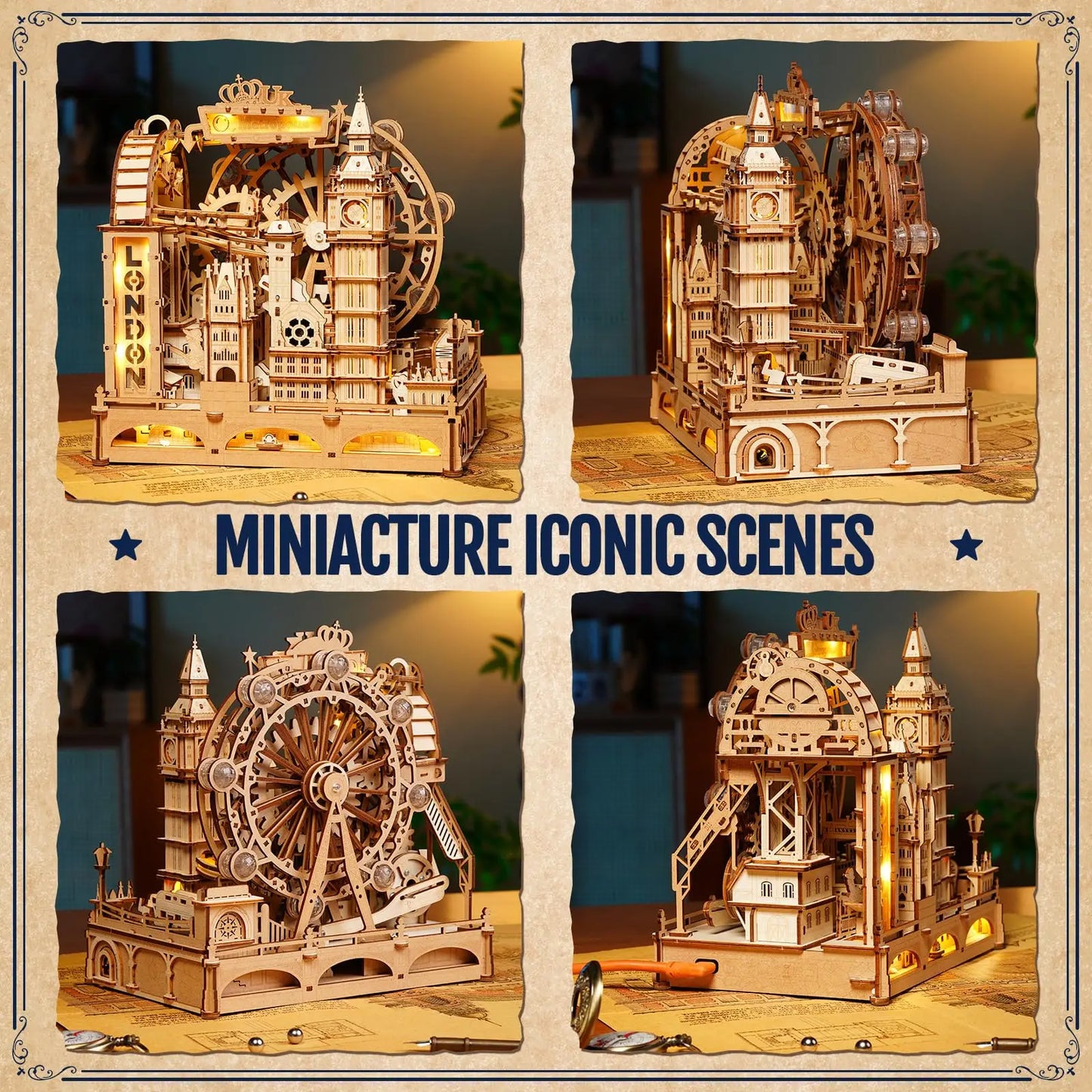 Robotime Rokr Marble London Marble Run 3D Wooden Puzzle