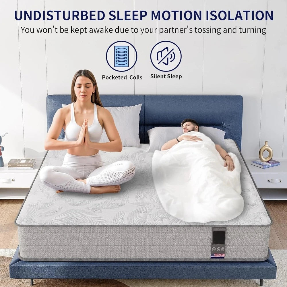 ANGDUO Hybrid Mattress In A Box Memory Foam And Springs