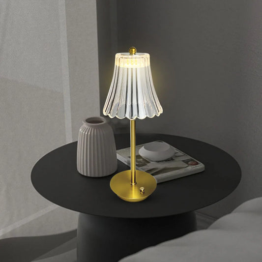 Acrylic Bedside Lamp Rechargeable Touch Control Nightstand Lamps Adjustable Dimmable Cordless for Home Furnishing Decoration