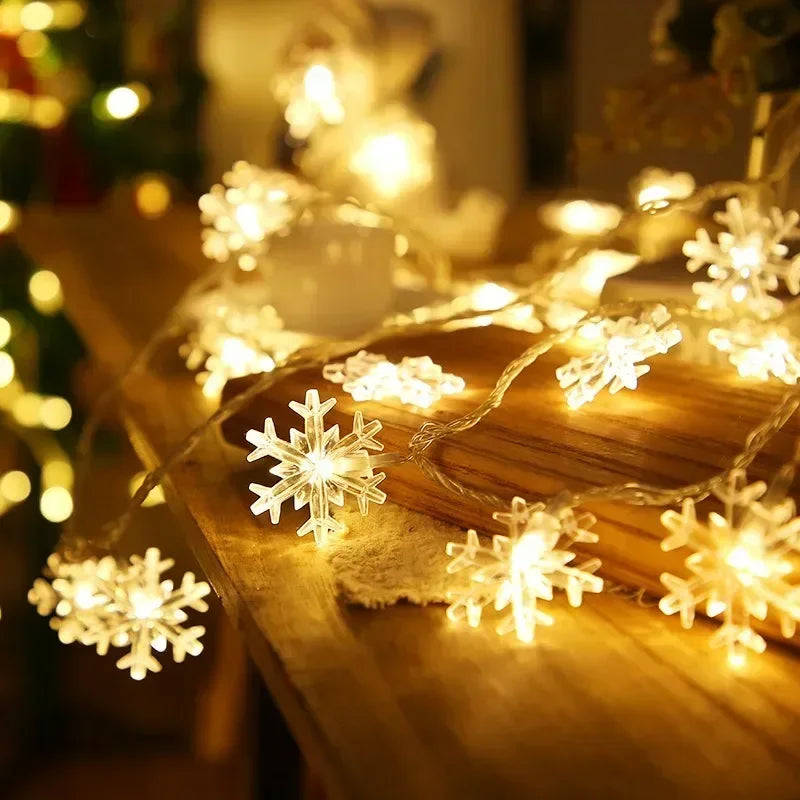 10M USB/Battery Power Snowflake LED String Lights Garland Lights Outdoor Lamp Wedding Garden Fairy Lights Christmas Decoration