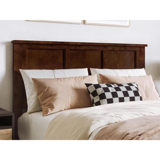 Full Size Headboard with Attachable Charger in Walnut