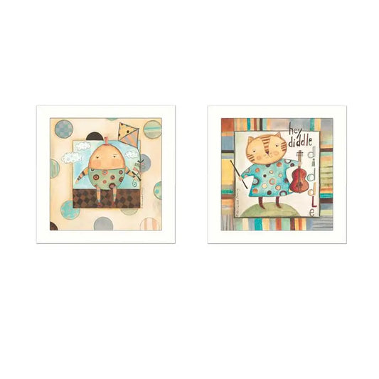 Nursery Pictures Collection Framed Wall Art Set Kids Decor