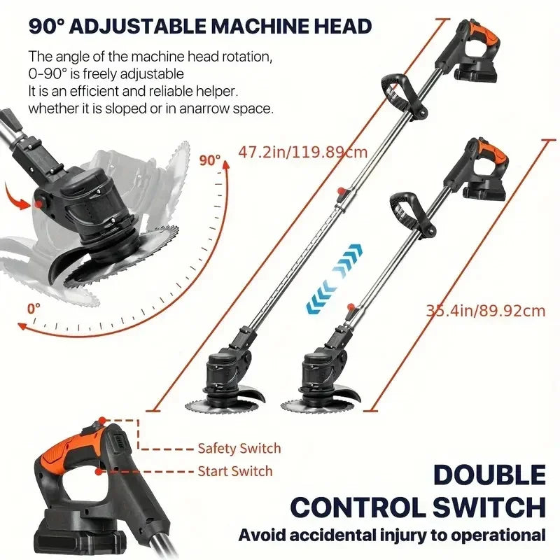Wireless Portable Weed Trimmer With Dual Lithium Batteries
