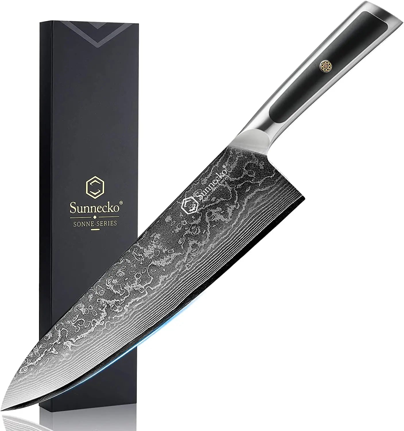Sunnecko Damascus Chef's Knives 1-7PCS/Set High Carbon VG10 Steel Meat Cutting Knife Ultra Sharp Utility Slicing Kitchen Knife