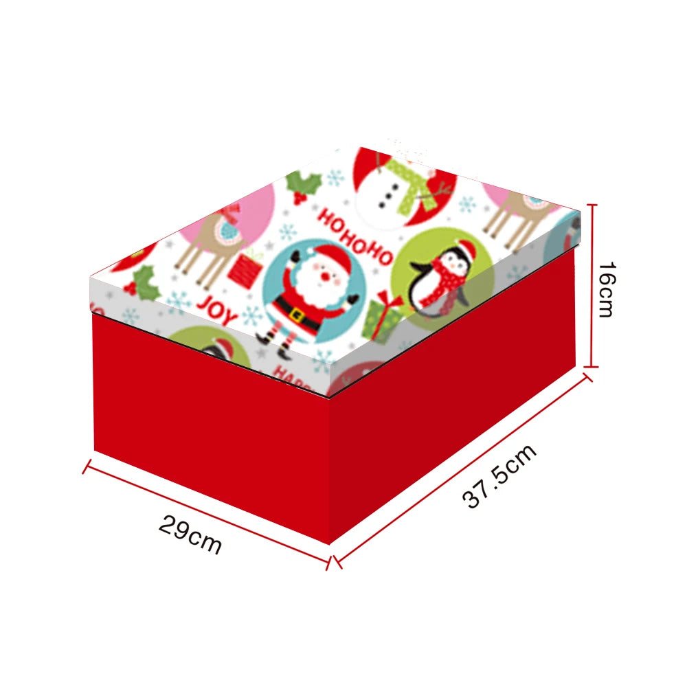10 Pieces Christmas Styles Printed Gift Packaging Box Set Christmas Decorations for Holiday Gift Wrapping