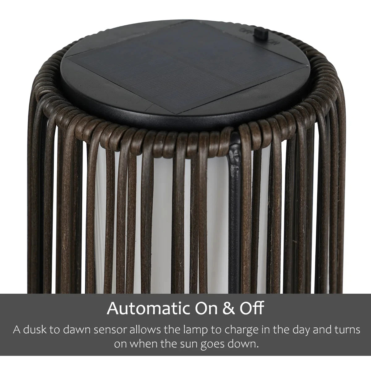2-Piece Floor Solar Light , Wicker Solar Patio Lamp Waterproof Outside Deck Lamp for Porch, Yard, Garden, Lawn Decorations