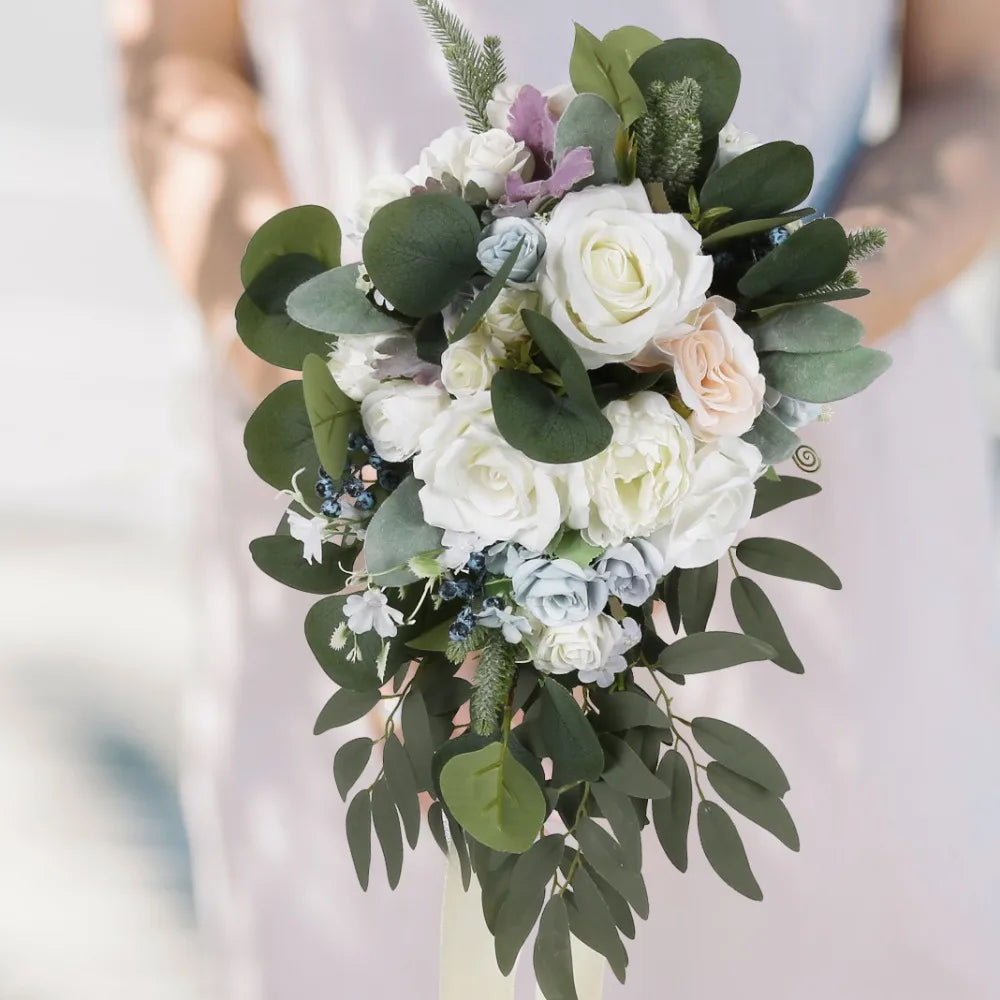 Bridal Bouquet Cascading, Wedding Bouquets for Bride, Bride Bouquets for Wedding Ceremony and Anniversary Artificial