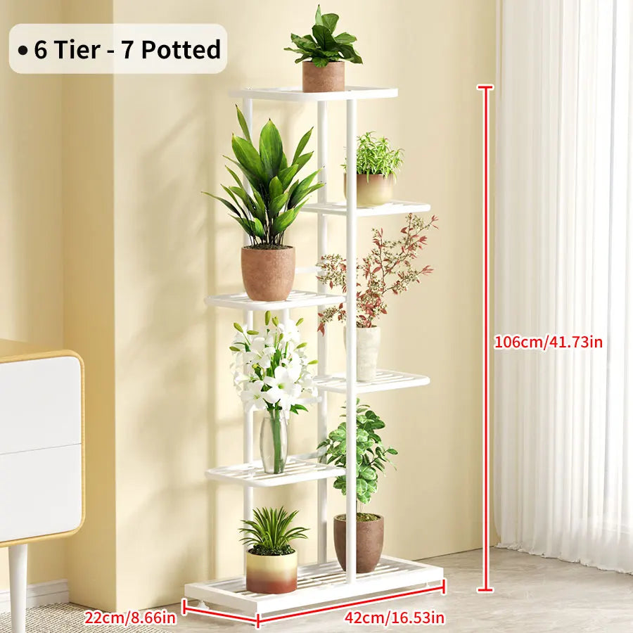 Elegant Metal Flower Stand Rack for Home and Garden Storage