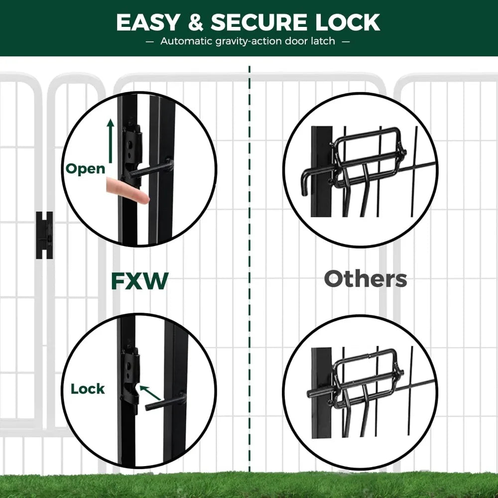 Rollick Dog Playpen for Yard, RV Camping, 50 inch 8 Panels for Large Dogs│Patented