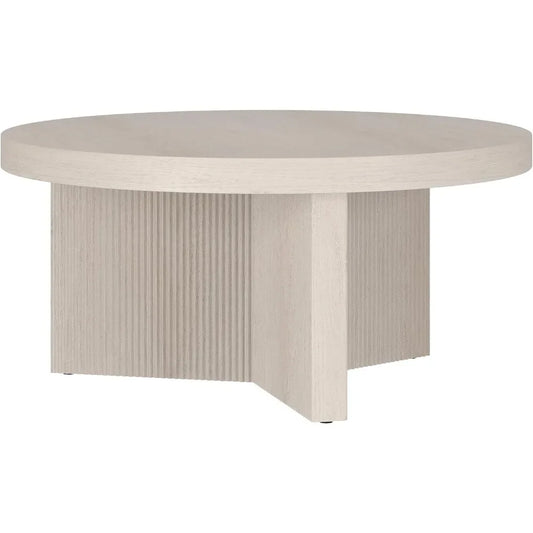 Coffee Table, 32" Wide,Table is made of high-quality and durable MDF and PVC materials,White,Living Room Furniture