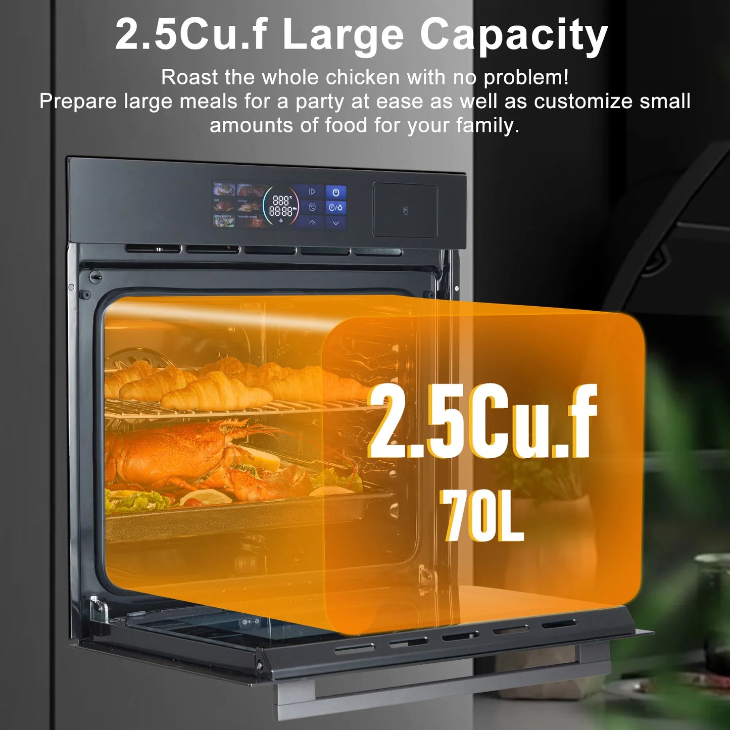 24 Inch Single Wall Oven Built In Convection Stainless Steel