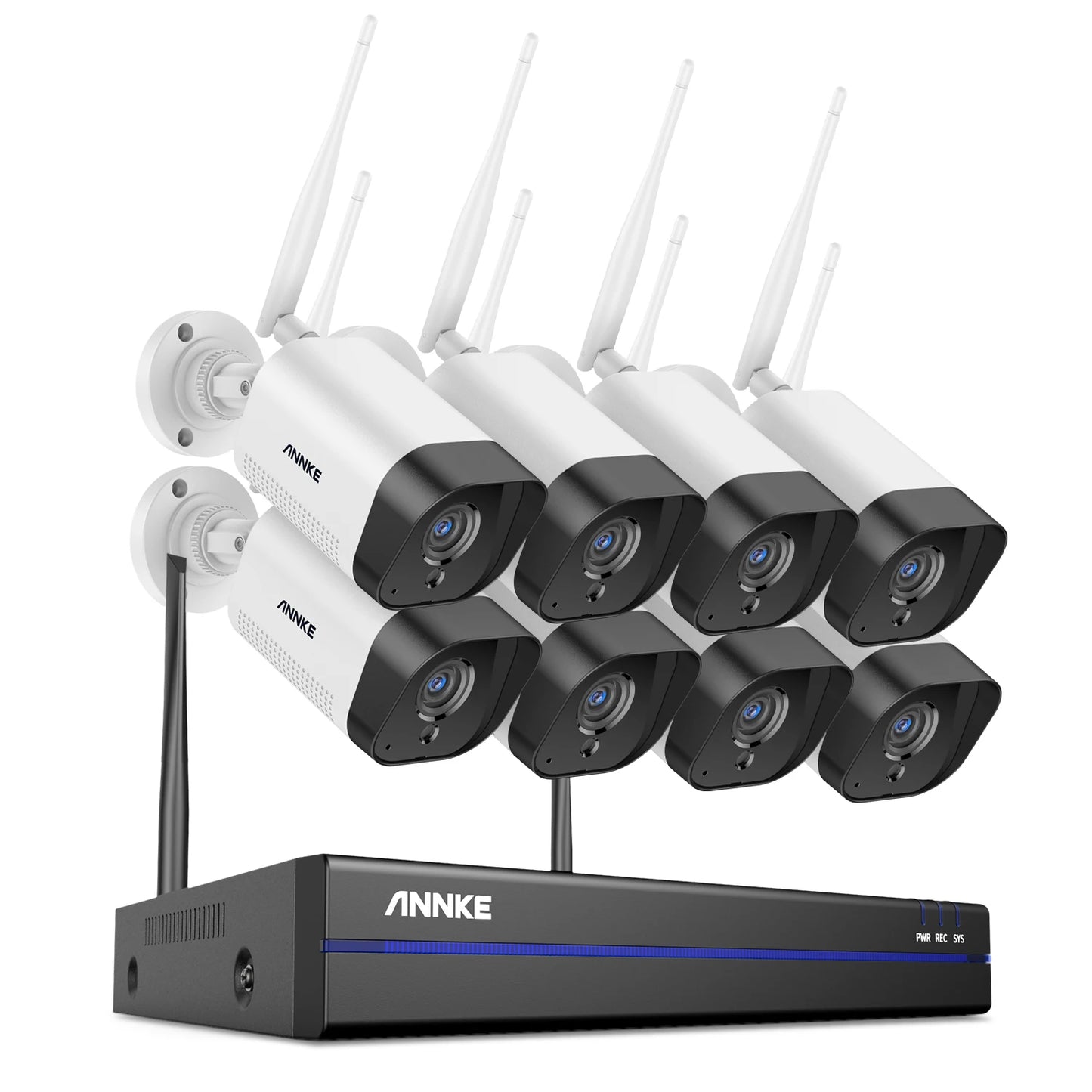 Annke WAS500 H.264+ 5MP Wireless CCTV System 8CH NVR Video Surveillance Kit Two Way Audio WIFI 8/4Pcs IP Security Camera 3.6MM