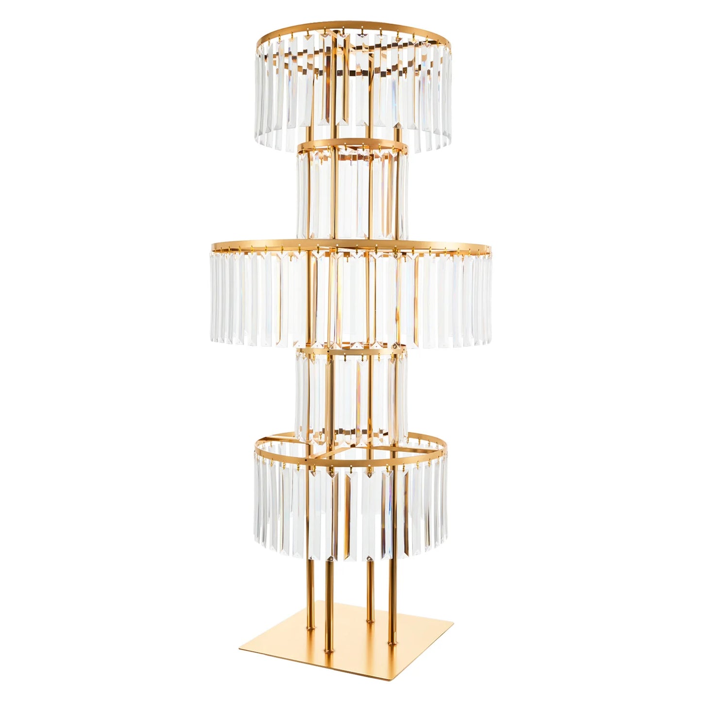 5 Tiers Gold Wedding Centerpieces Flower Stand Vase Centerpiece Acrylic Flower Stand with Hanging Acrylic