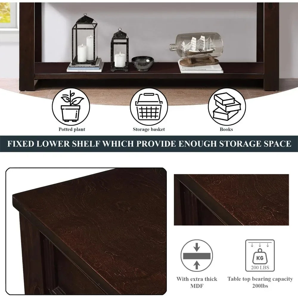 Modern Wood Console Table Sofa Table with 4 Drawers And 1 Bottom Shelf for Entryway Corridor Dining Room Decorative Furniture