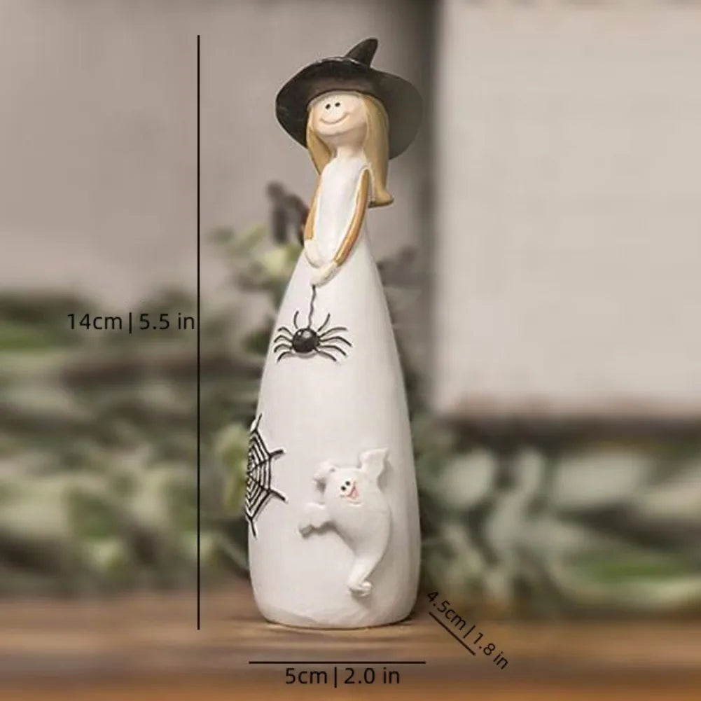 1/3pcs Halloween Witch Figurines And Statues Home Decor Resin Witches Cute Elf Sculpture