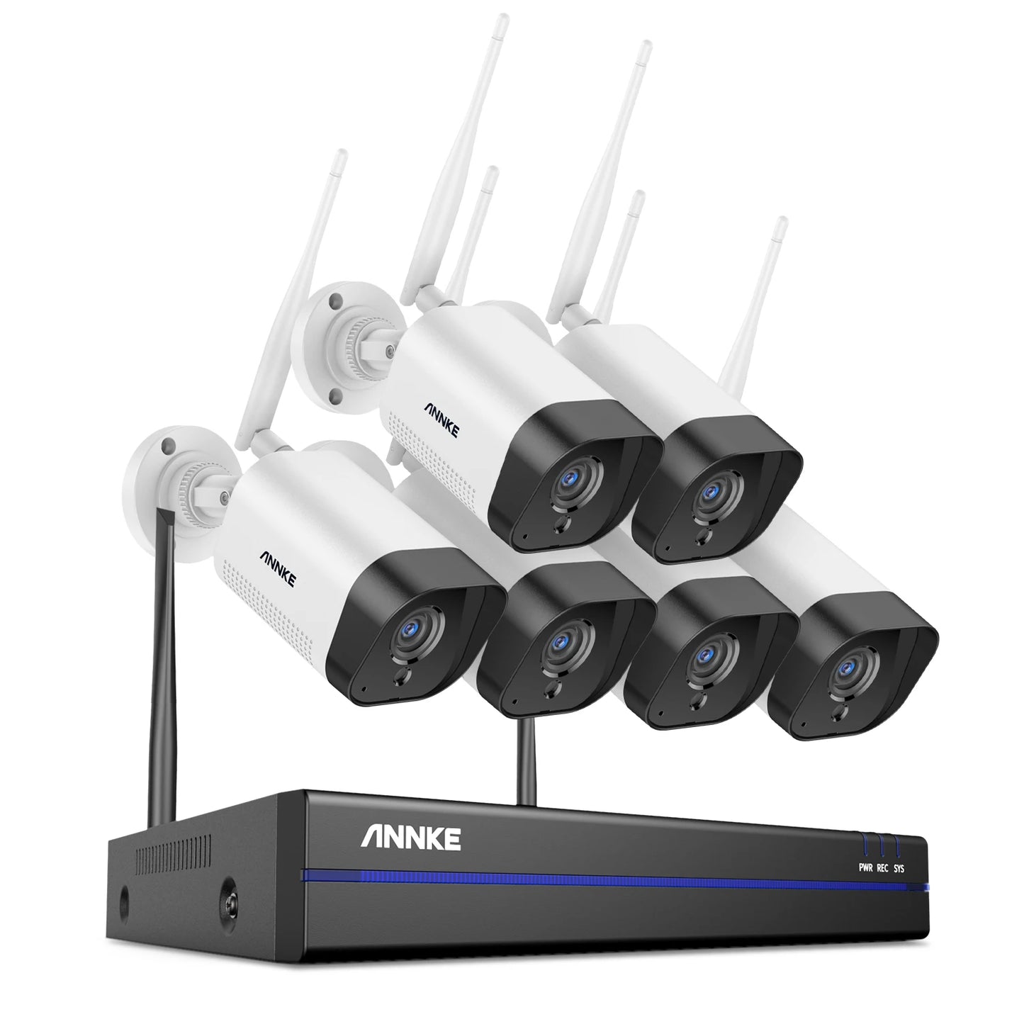 Annke WAS500 H.264+ 5MP Wireless CCTV System 8CH NVR Video Surveillance Kit Two Way Audio WIFI 8/4Pcs IP Security Camera 3.6MM