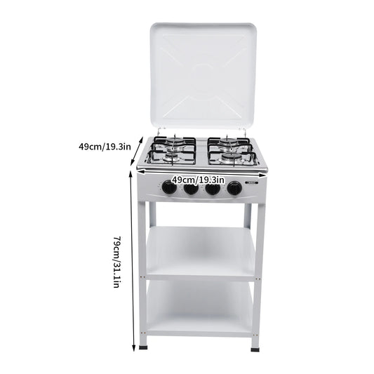 4 Burners Gas Stove Propane Removable Smokeless Barbecue Grill Portable BBQ Grill w/Movable Storage Bracket