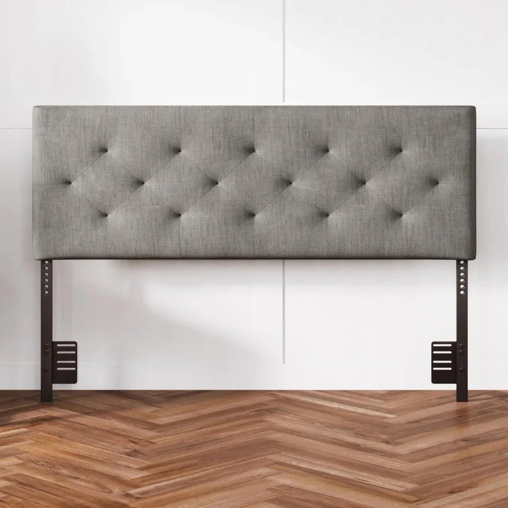 Bed Headboard - Mid-Rise Diamond Tufted Upholstered Queen Size Full Size - Adjustable Height Full Headboard - Bed Frame or Wall