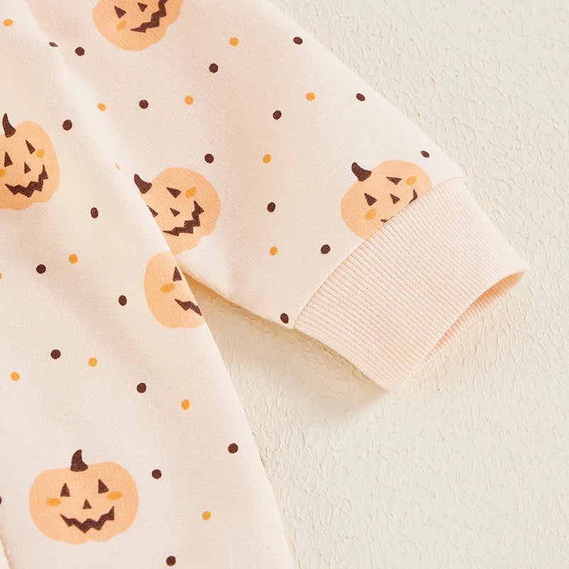 Infant Halloween Costume Long Sleeve Crew Neck Ghost Stripes Print  Toddler Outfit for Newborns