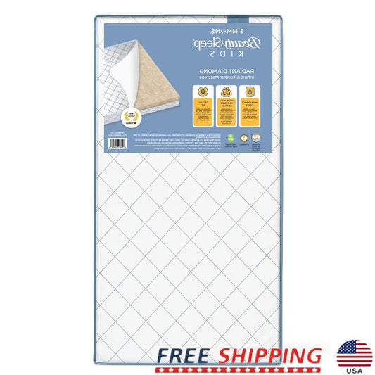 Waterproof Extra Firm Crib Toddler Mattress GREENGUARD Gold Certified High Density Fiber Core Eco Friendly Design Stain