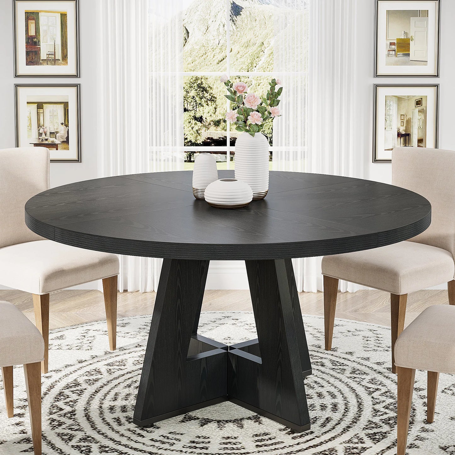Tribesigns Round Dining Table for Cozy Gatherings and Meals