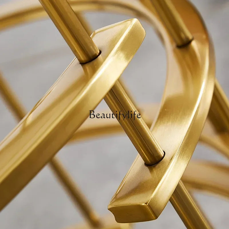 LJY*light luxury corner few stainless steel gold-plated living room few