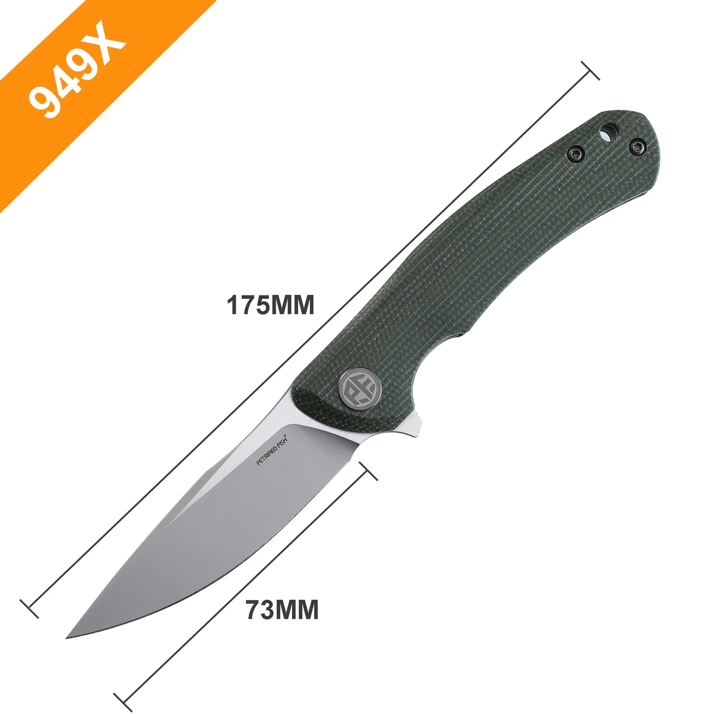 Petrified Fish PF949 Folding Knives Mini K110 Steel Blade Handle Fish Hunting Knife Outdoor Camping Pocket EDC Survival Tools