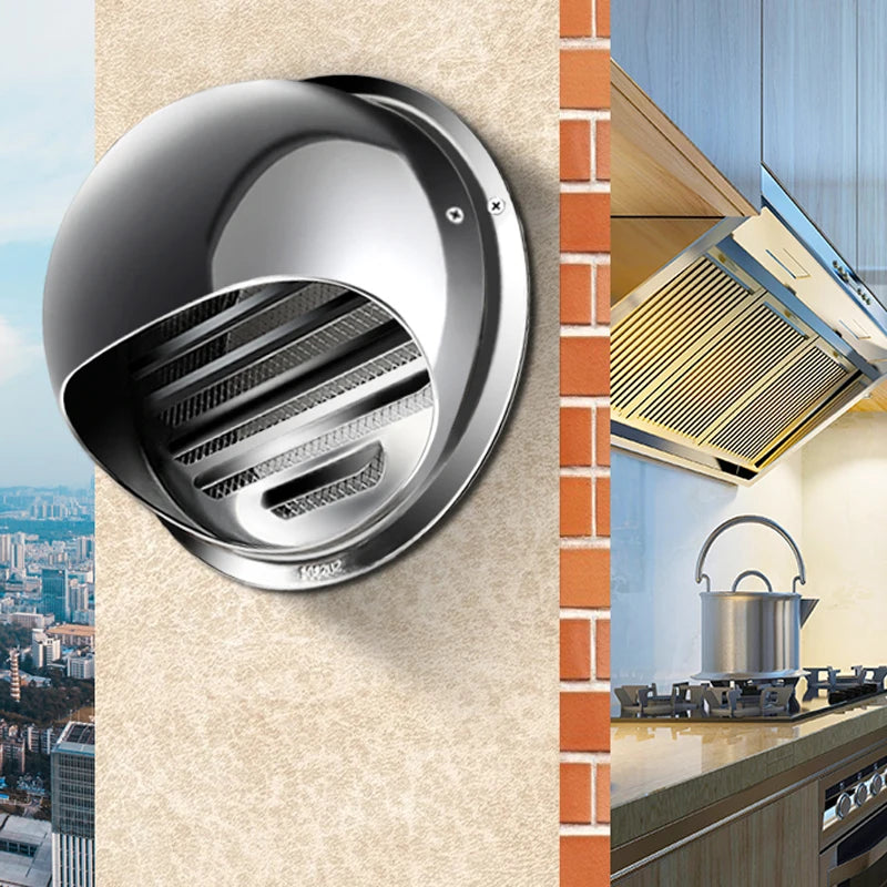 Stainless Steel Wall Ceiling Air Vent Ducting Ventilation Exhaust Grille Cover Outlet Heating Cooling Waterproof Vents Cap