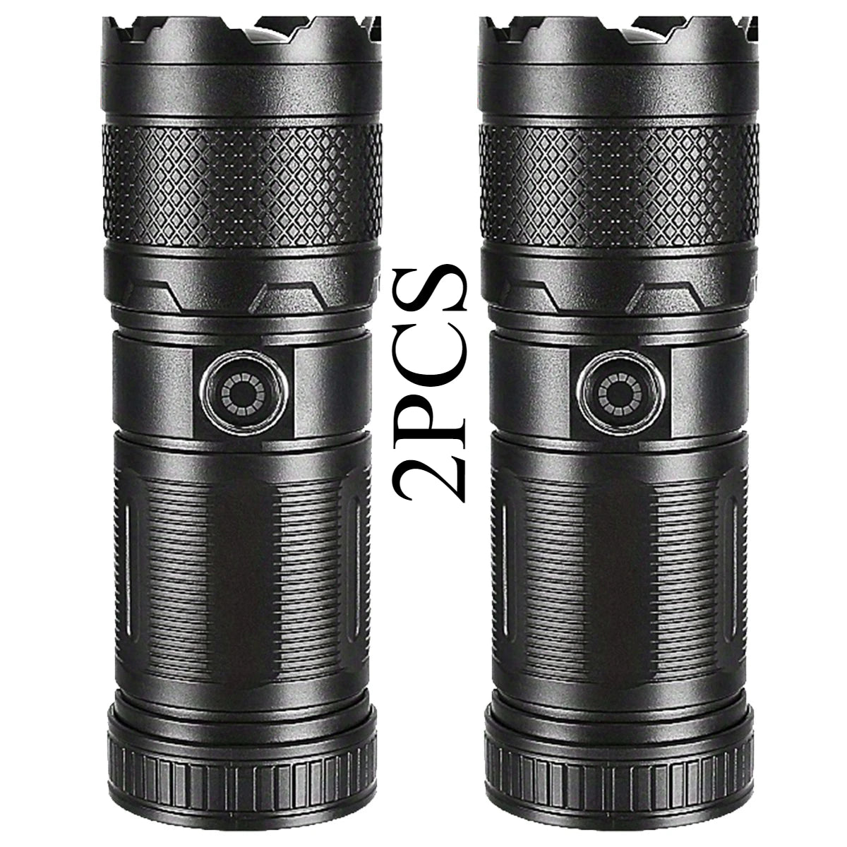 White Laser Ultra Bright LED Flashlight, 9 Light Sources Suitable for Outdoor Camping Emergency Use, ABS Waterproof and Durable