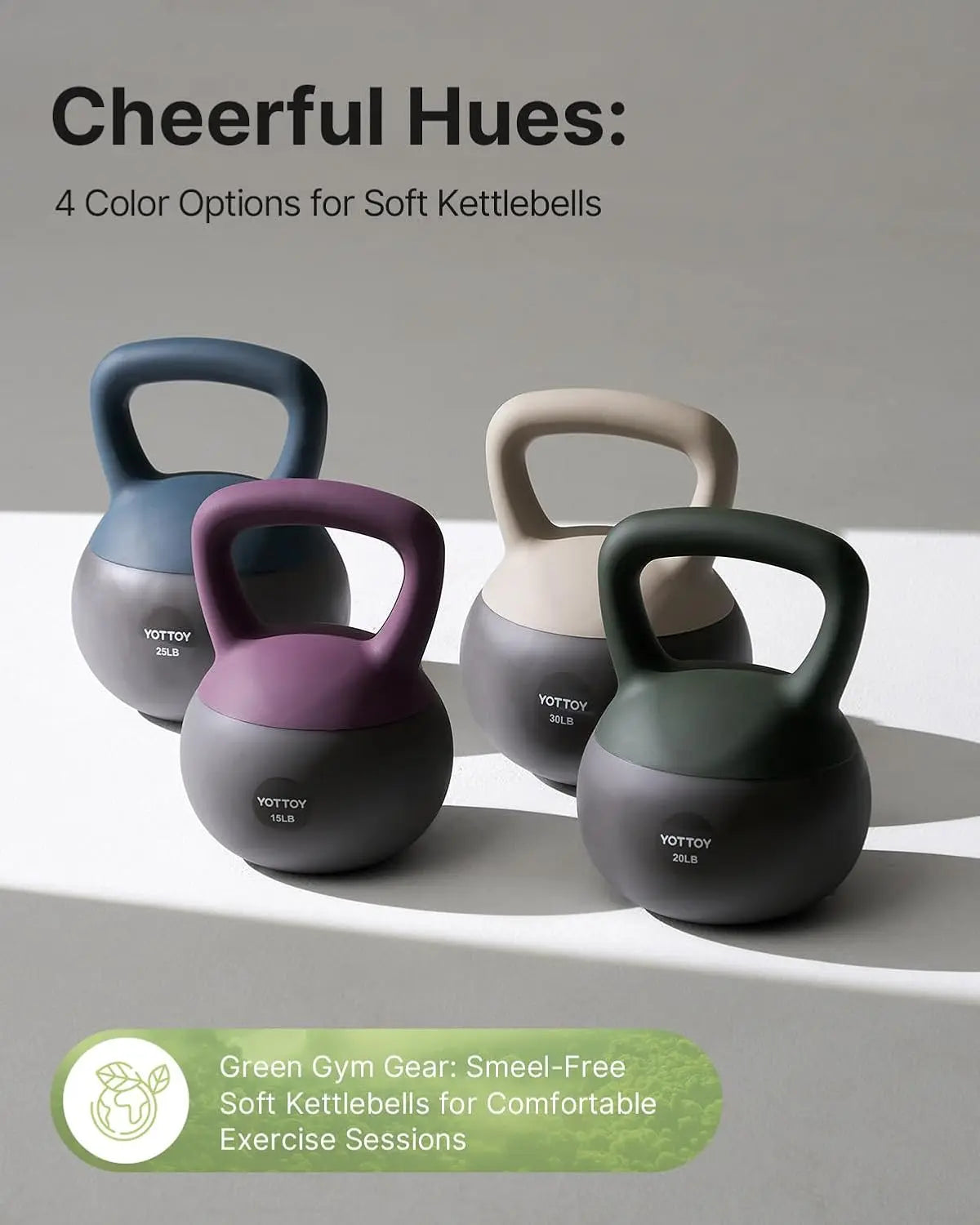 Soft Kettlebell, Set for Strength Training Kettlebells & Home Workouts, Soft-Sided Cushioned Base, Wide-Handle