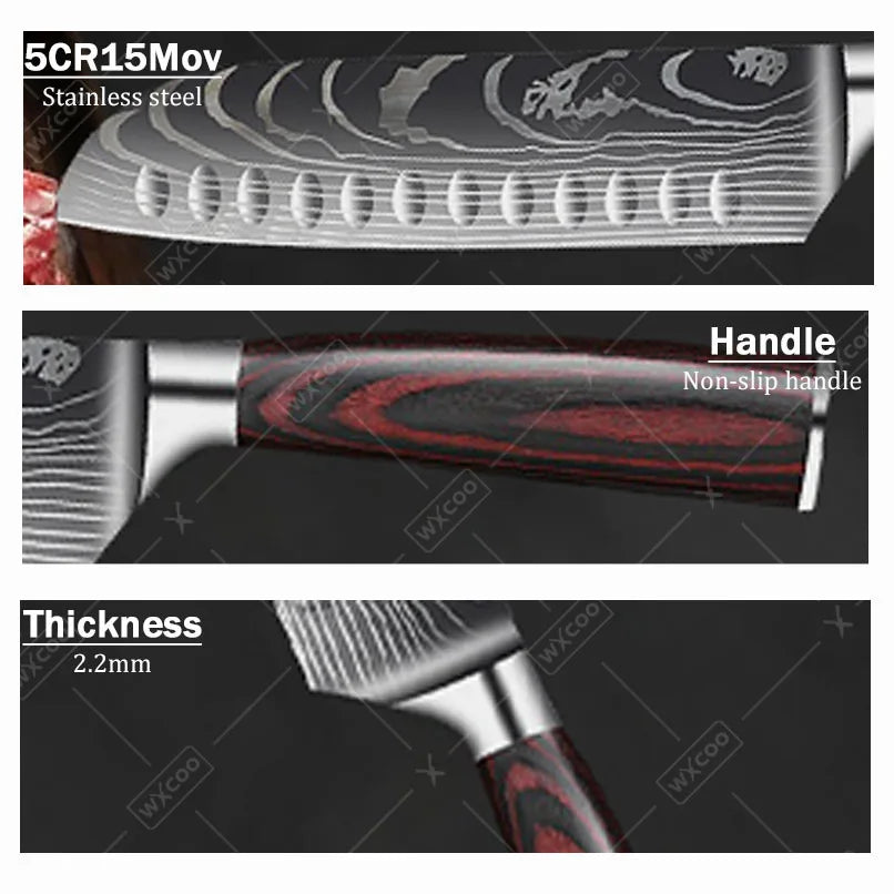 Professional Kitchen Chef Knife Set with Portable Knife Roll