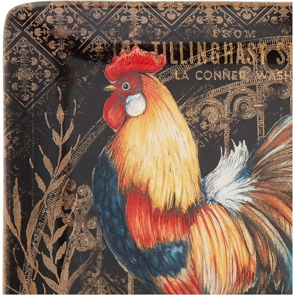 XMSJ Hand Painted Ceramic Dinner Plates Set 4 Assorted