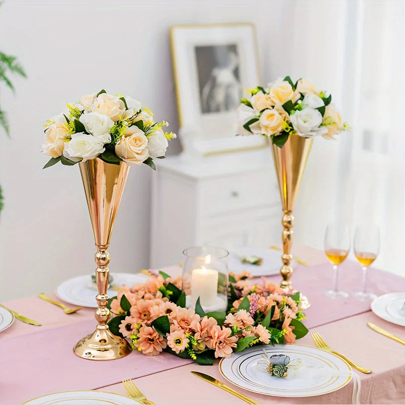 2/10 16.5 Inch Vases, Metal Vase Center Table Decorations, Birthday, Wedding, Anniversary, Home Decoration