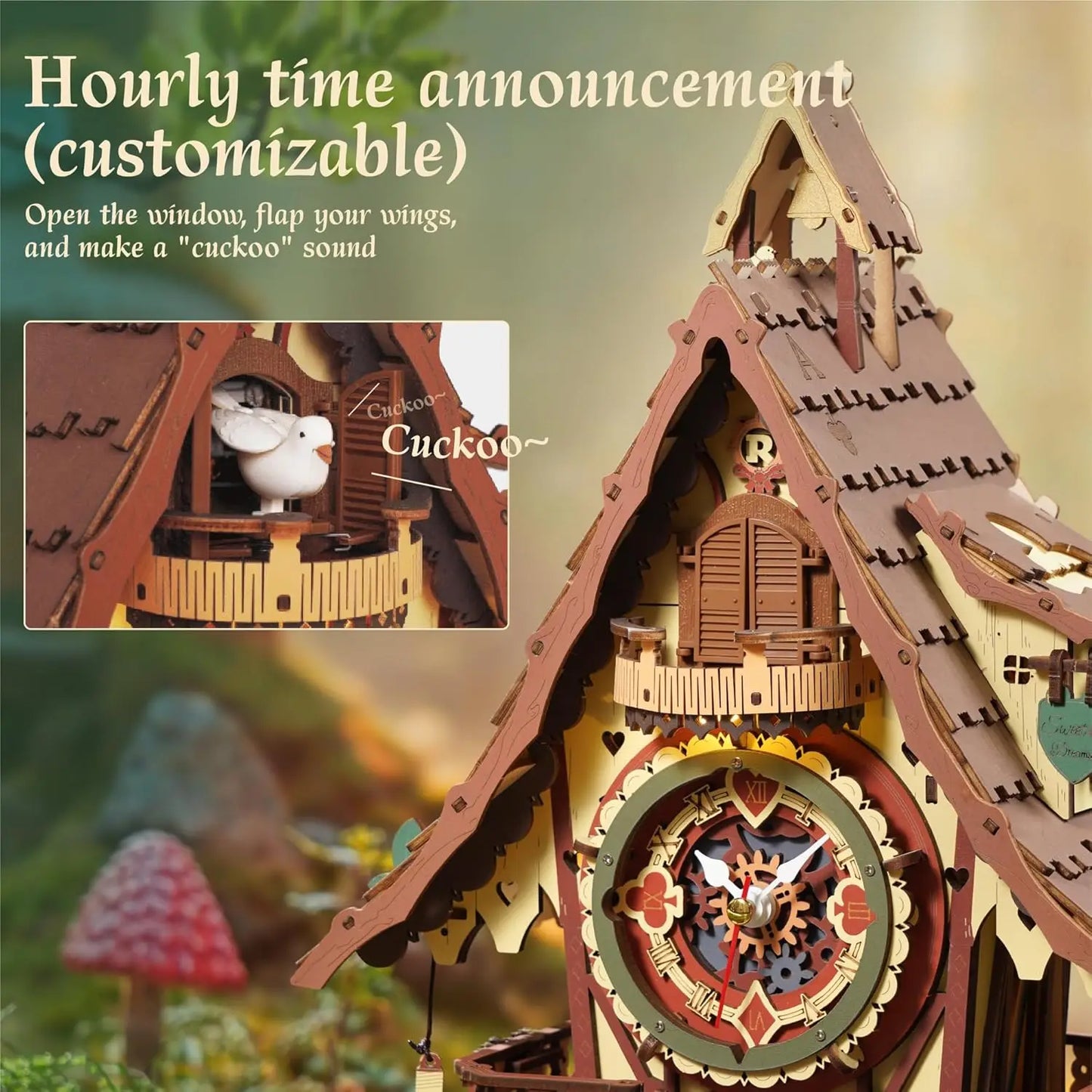 Robotime Rokr 3D Cuckoo Clock Kit With Working Bird