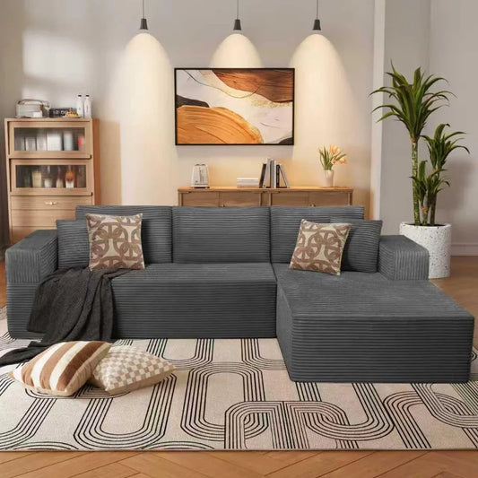 Couches for Living Room with Chaise: Cover Removable to Clean - Boneless Couch - 1200lbs Weight Capacity - Cloud Couch