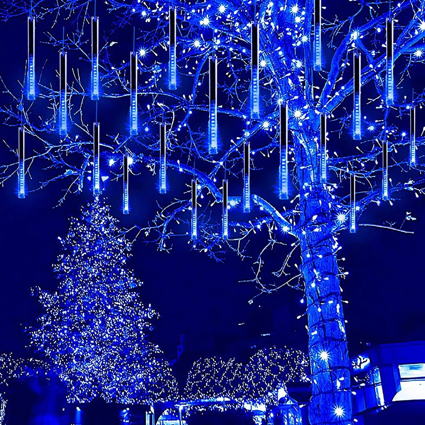 Falling Rain Light, 8 Tubes LED Falling Rain Light Outdoor Decorative Light for Christmas Tree and Festive Wedding  Decorations