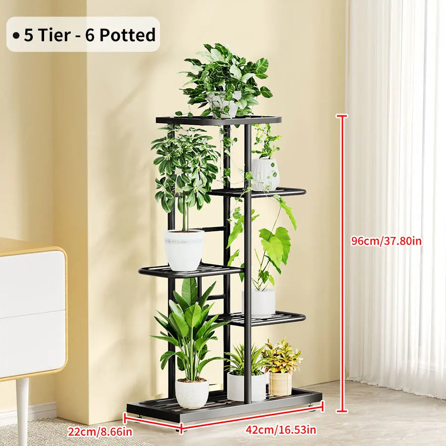 Elegant Metal Flower Stand Rack for Home and Garden Storage