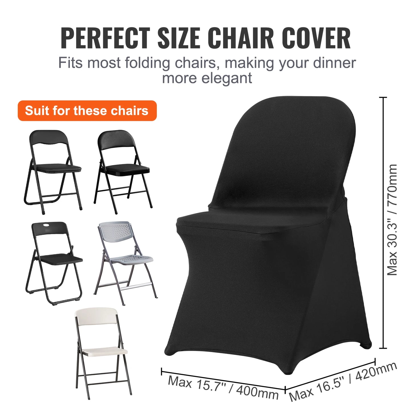 SucceBuy Stretch Spandex Folding Chair Covers Universal Fit