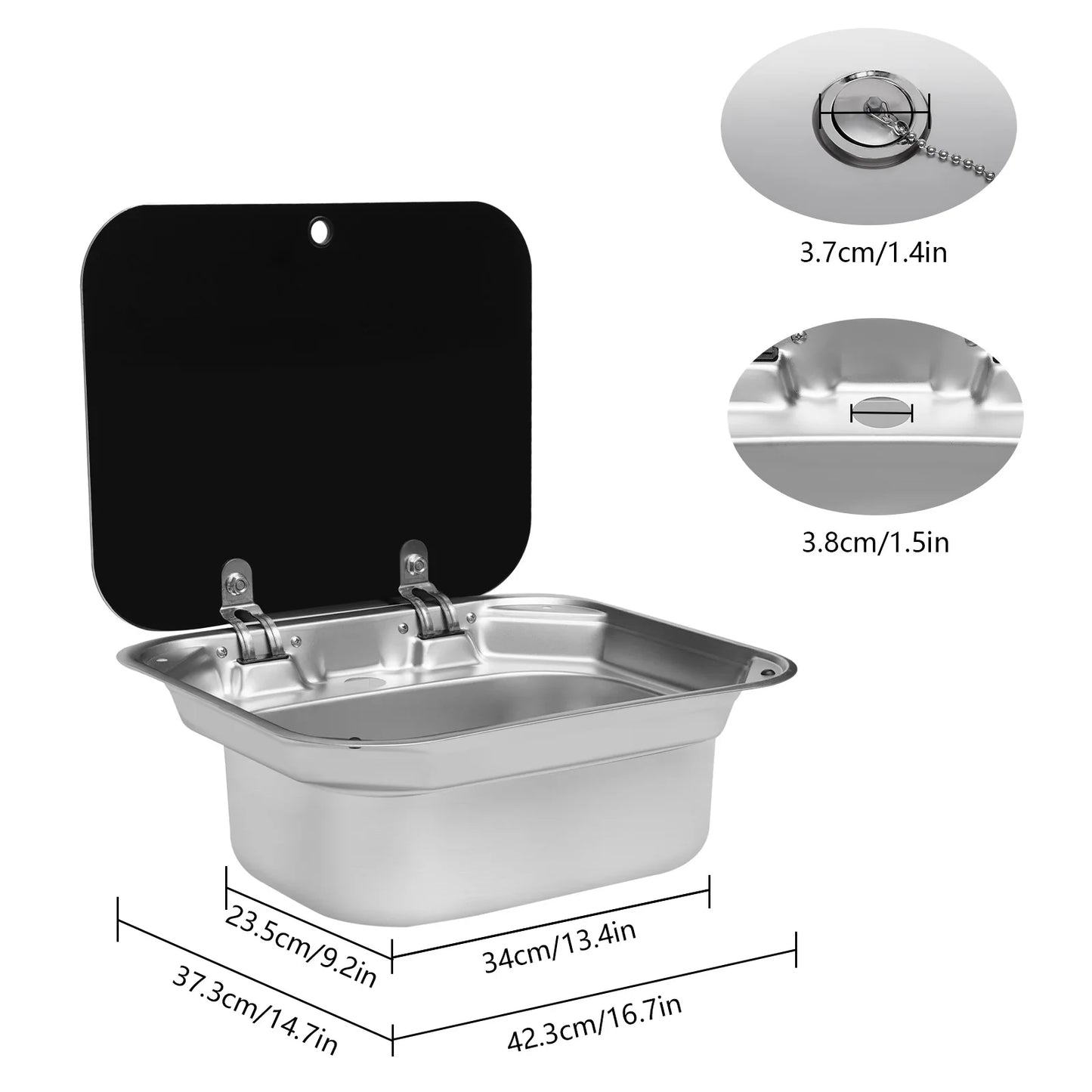 Compact RV Stainless Steel MultifunctionalSink Large-capacity Vegetable Basin Drain With Faucet In Sink