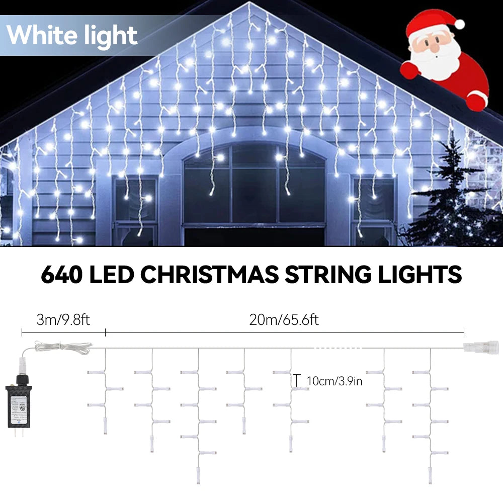 String Light 66FT640Led String Light Warm Light Cold Light Decoration For Christmas Festival