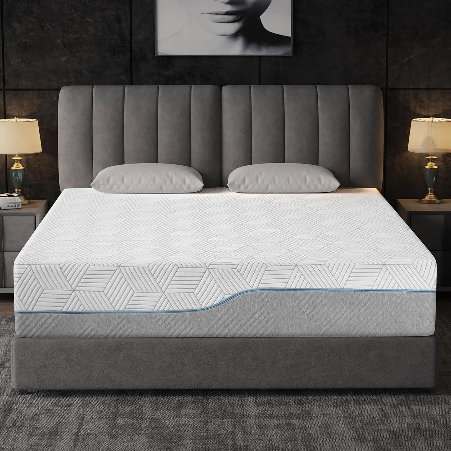 ANGDUO Hybrid Mattress Gel Memory Foam Ice Silk Cover