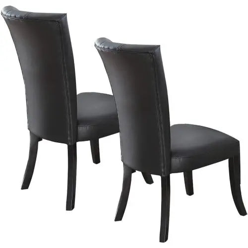 with backrest designed to fit the back of the human body, with soft cushion，Luxury black, synthetic leather, 2-piece package