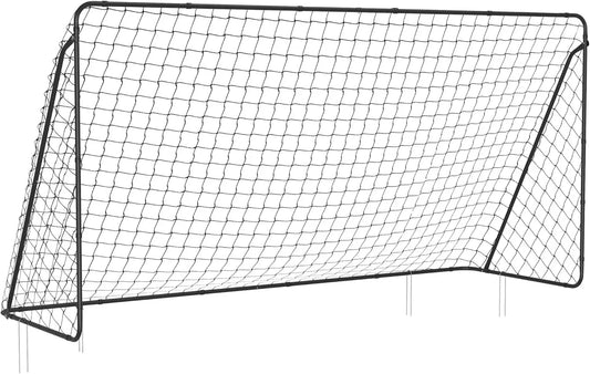 Children's Soccer Goal 12 x 6 Foot, in Garden, Courtyard, Park, Beach, Metal Pipes and PE Net, Quick Assembly,Black USZQ366B01V1