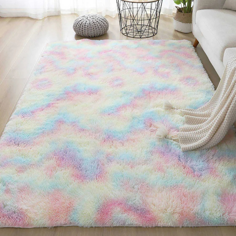 Bedroom Carpet For Children's Room Cute Girls Floor Soft Mat Living Room Decoration White Fluffy Large Kids Bedside Rugs