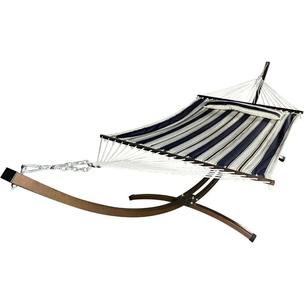 15 Ft Indoor/Outdoor Powder Coated Galvanized Steel Arc Hammock Stand. Strongest Supports Single/Double Hammock Bed